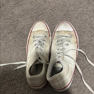 White and Red High-Top Sneakers